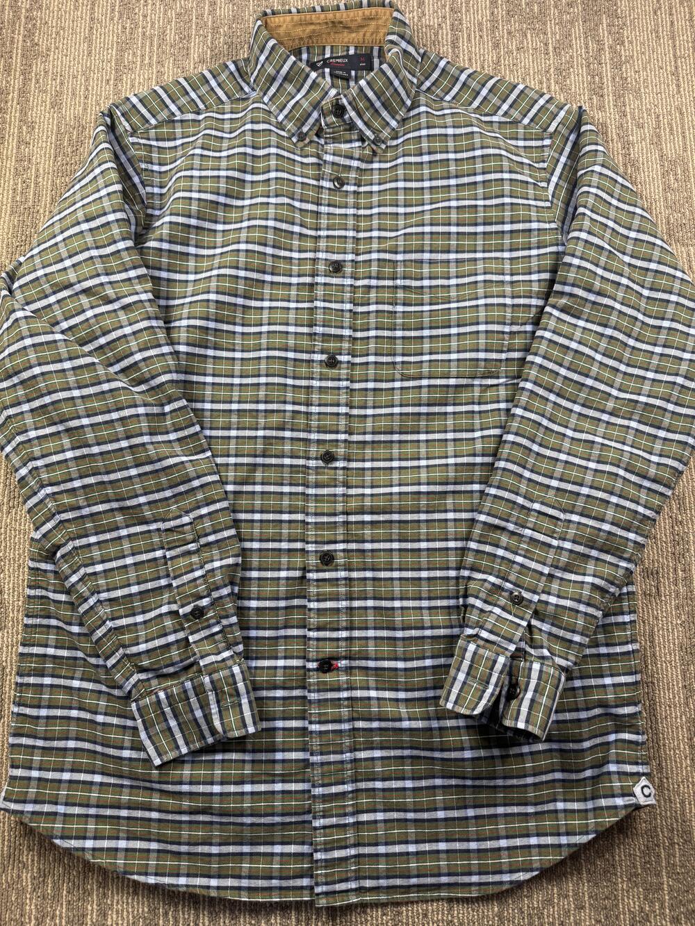 Cremieux Shirt Mens Medium Green Plaid Long Sleeve Button Down Casual Woven